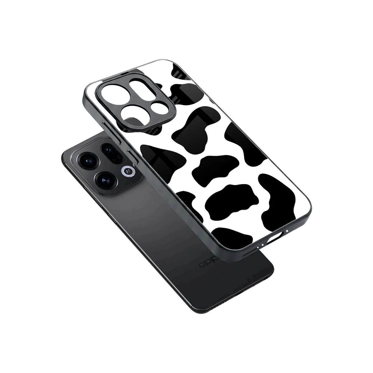 Cow Fur sleek oppo find x9 cover with tempered glass back and TPU edges