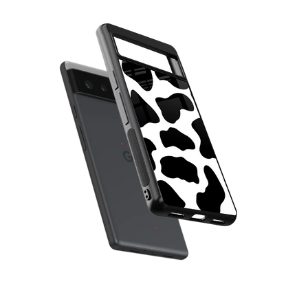 Cow Fur sleek google pixel 6 cover with tempered glass back and TPU edges