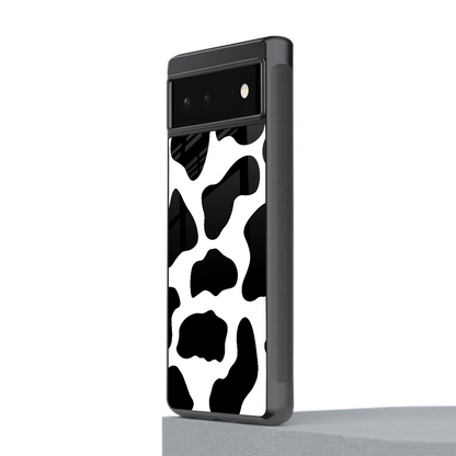 Cow Fur stylish phone case for google pixel 6a | glossy glass and slim fit