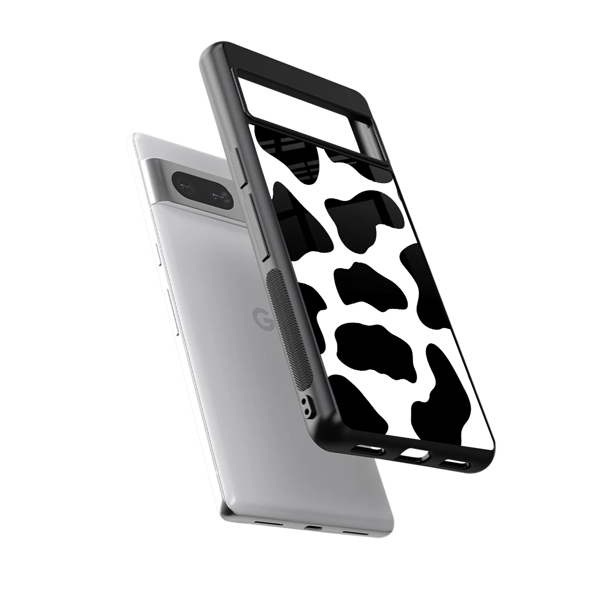 Cow Fur sleek google pixel 7 cover with tempered glass back and TPU edges