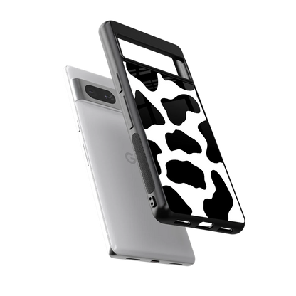 Cow Fur sleek google pixel 7 cover with tempered glass back and TPU edges