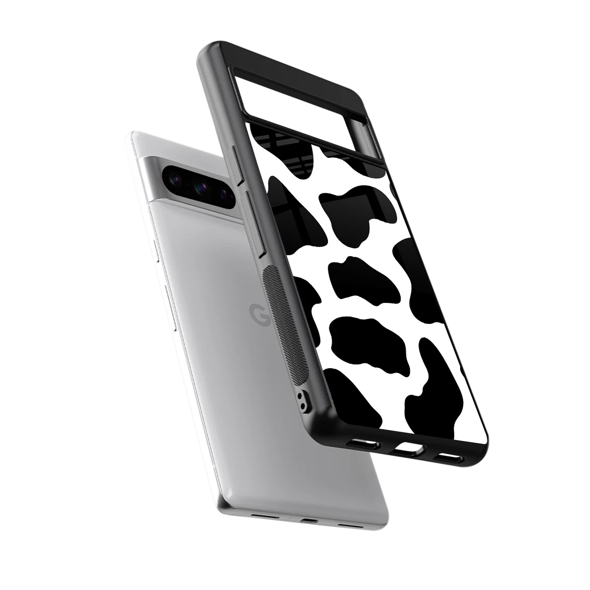 Cow Fur sleek google pixel 8 pro cover with tempered glass back and TPU edges