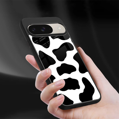 Cow Fur sleek google pixel 9 cover with tempered glass back and TPU edges