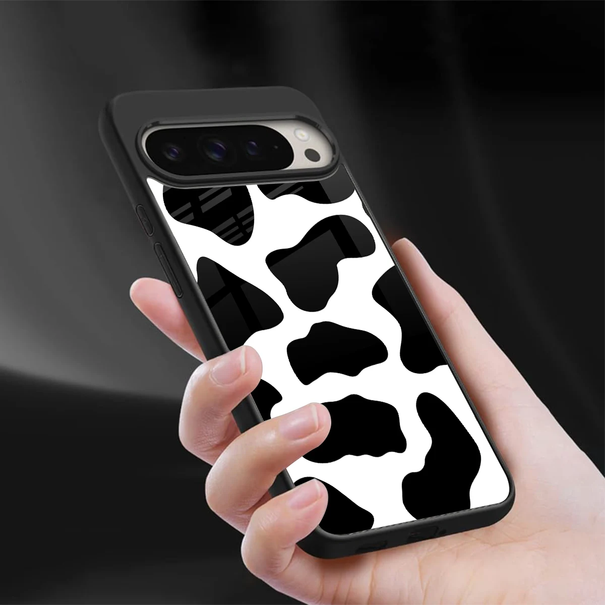 Cow Fur sleek google pixel 9 pro cover with tempered glass back and TPU edges