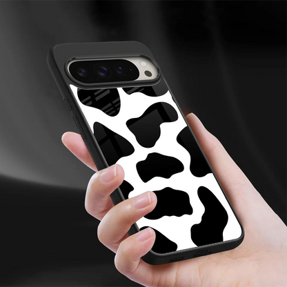 Cow Fur sleek google pixel 9 pro cover with tempered glass back and TPU edges