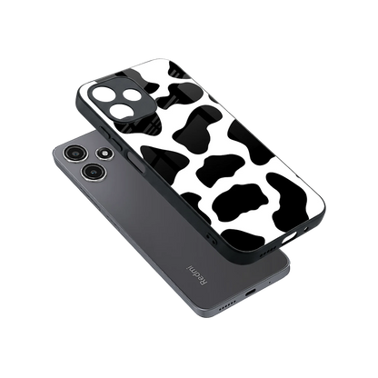 Cow Fur sleek redmi 12 5g cover with tempered glass back and TPU edges