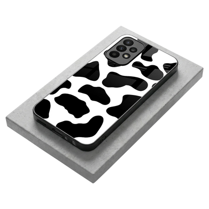 Cow Fur stylish phone case for samsung galaxy a23 | glossy glass and slim fit