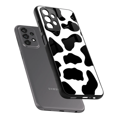 Cow Fur sleek samsung galaxy a23 cover with tempered glass back and TPU edges