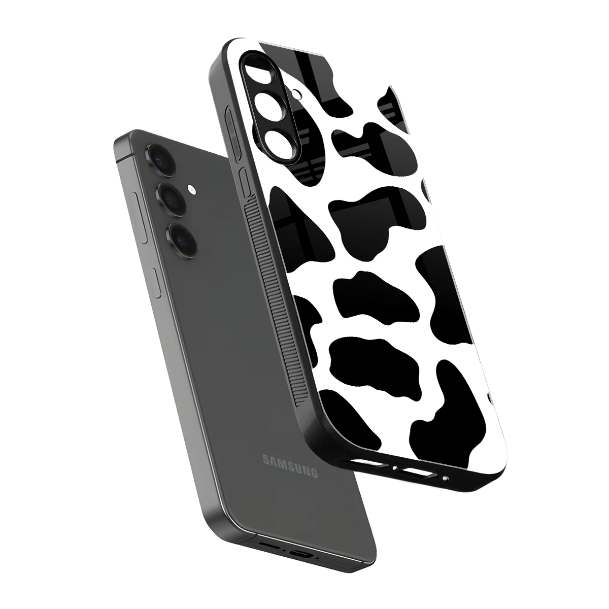 Cow Fur sleek samsung galaxy m35 5g cover with tempered glass back and TPU edges