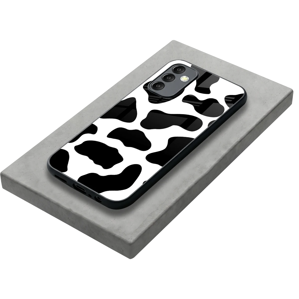 Cow Fur stylish phone case for samsung galaxy m14 5g | glossy glass and slim fit