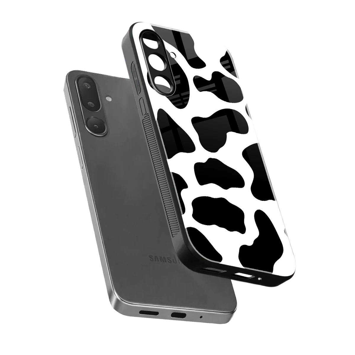 Cow Fur sleek samsung galaxy m36 5g cover with tempered glass back and TPU edges