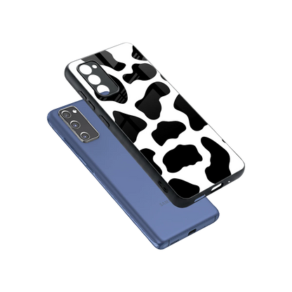 Cow Fur sleek samsung galaxy s20 fe cover with tempered glass back and TPU edges