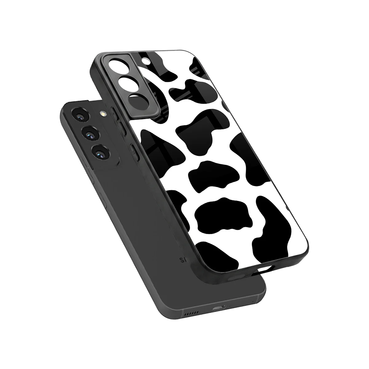 Cow Fur sleek samsung galaxy s22 cover with tempered glass back and TPU edges