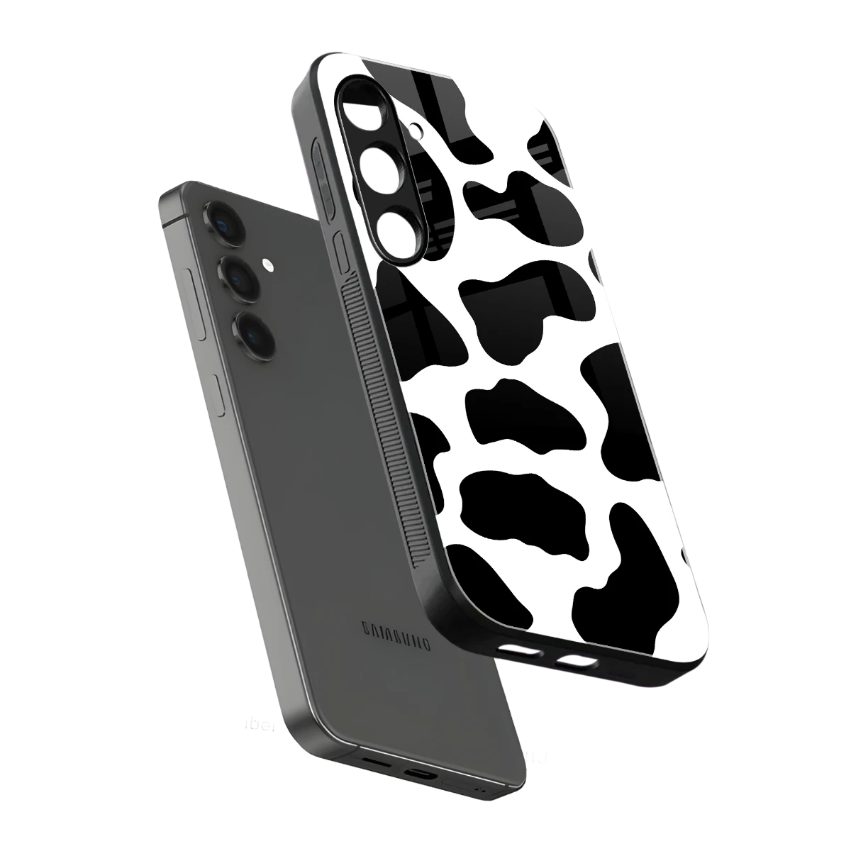 Cow Fur sleek samsung galaxy s24 cover with tempered glass back and TPU edges