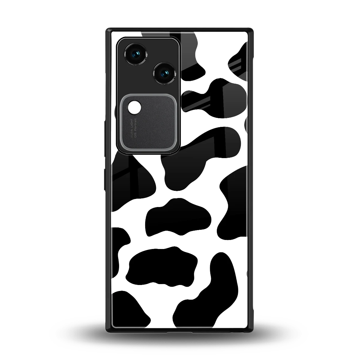 Cow Fur back phone cover | glass case for vivo v30