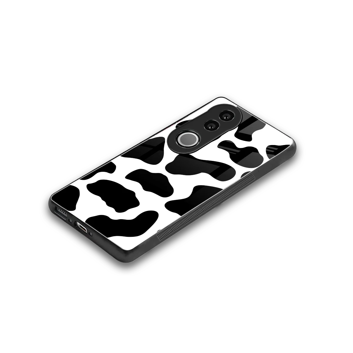 Cow Fur stylish phone case for vivo v50 | glossy glass and slim fit