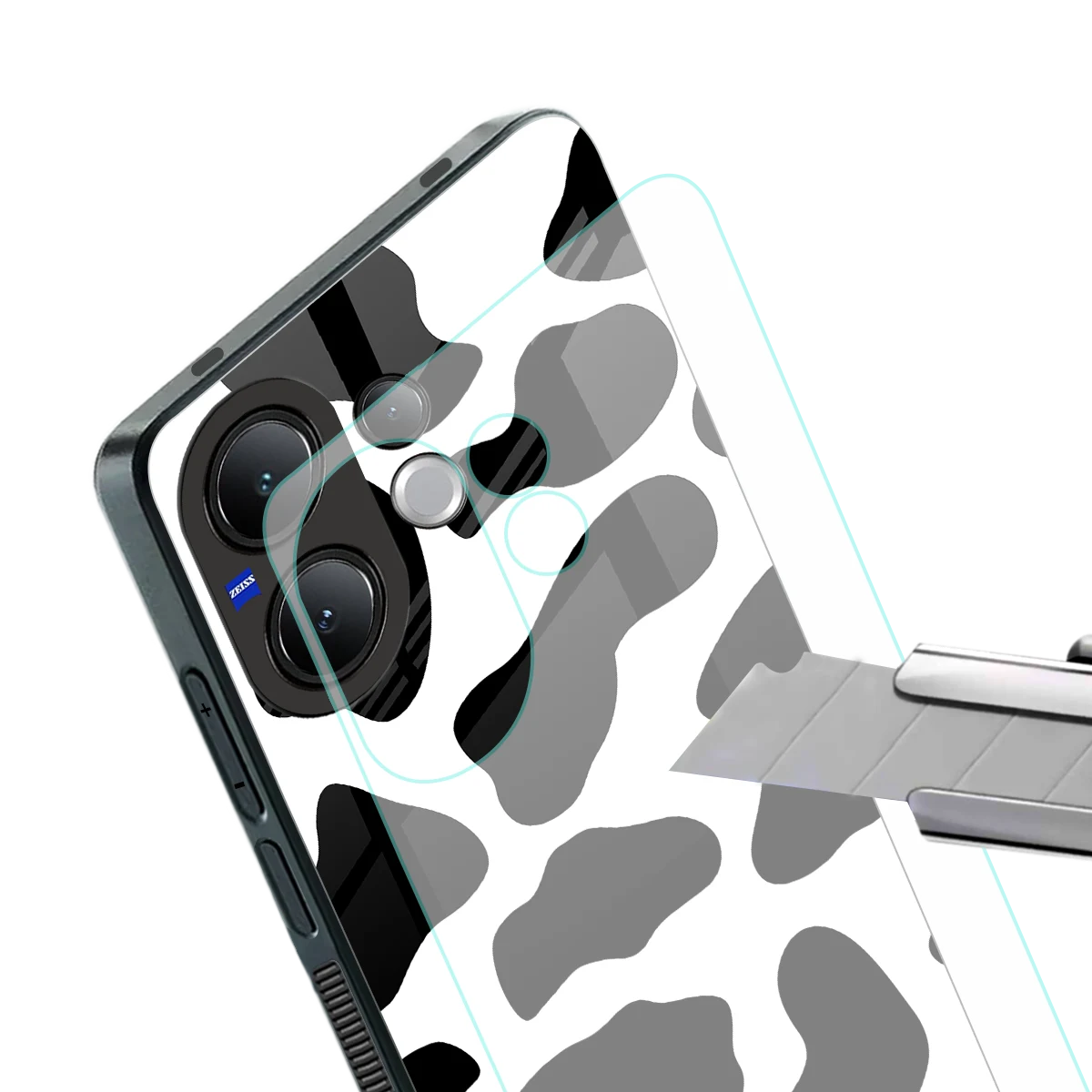 Cow Fur stylish phone case for vivo v60 | glossy glass and slim fit