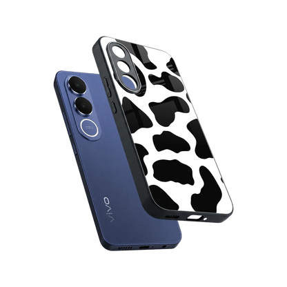 Cow Fur sleek vivo v70 fe cover with tempered glass back and TPU edges