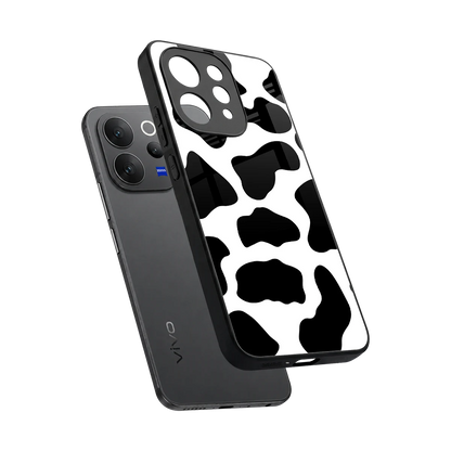 Cow Fur sleek vivo v70 elite cover with tempered glass back and TPU edges