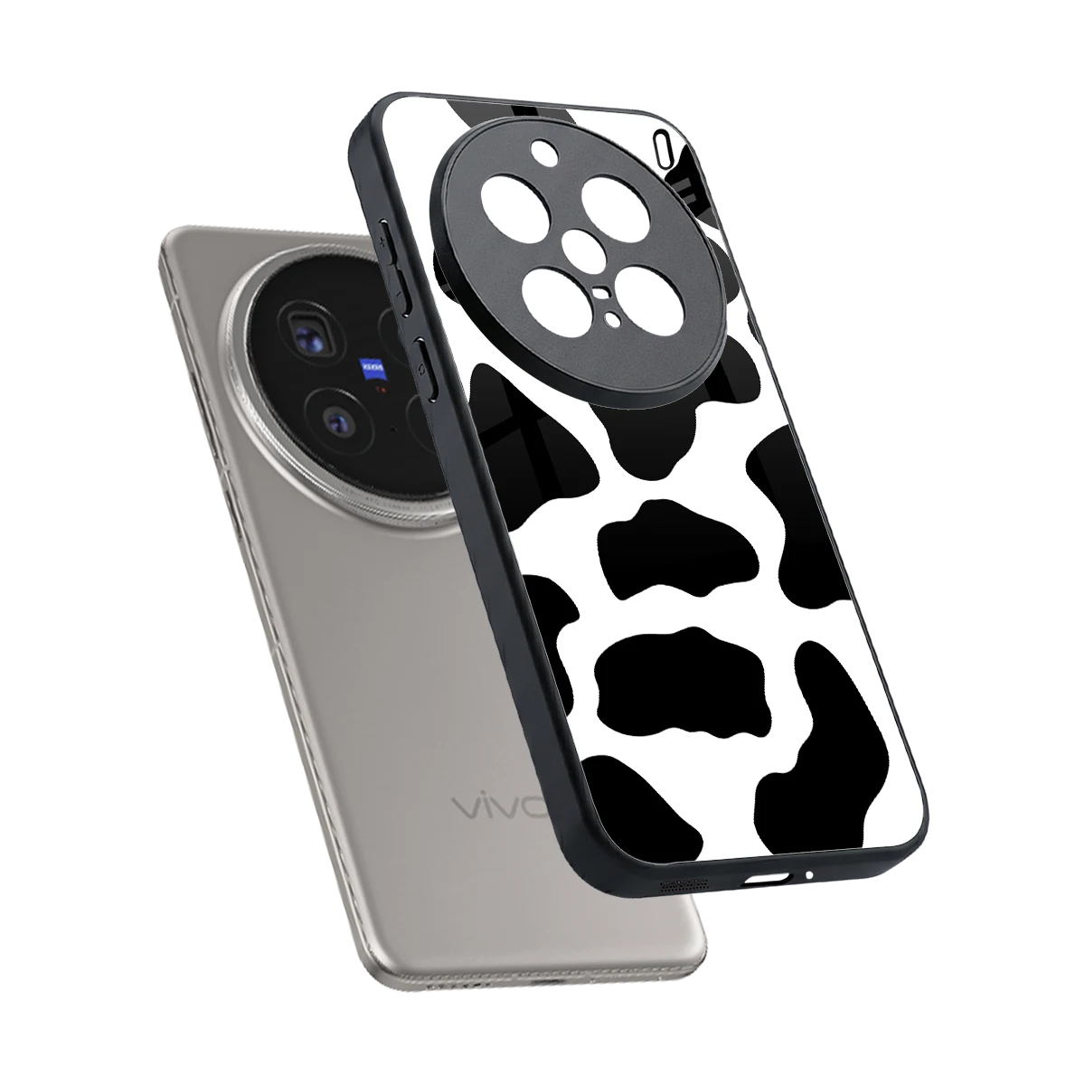 Cow Fur sleek vivo x200 pro cover with tempered glass back and TPU edges