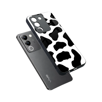 Cow Fur sleek vivo y200 5g cover with tempered glass back and TPU edges
