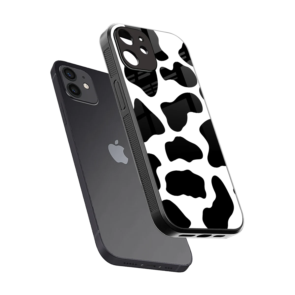 Cow Fur sleek iphone 12 cover with tempered glass back and TPU edges