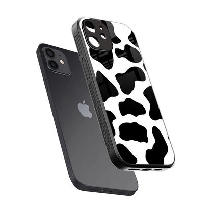 Cow Fur sleek iphone 12 cover with tempered glass back and TPU edges