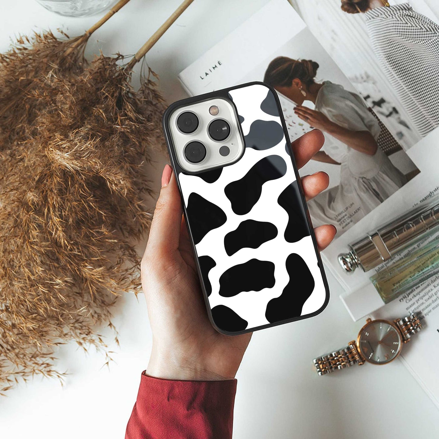 Cow Fur Phone Case for Iphone 16 | Glass Case