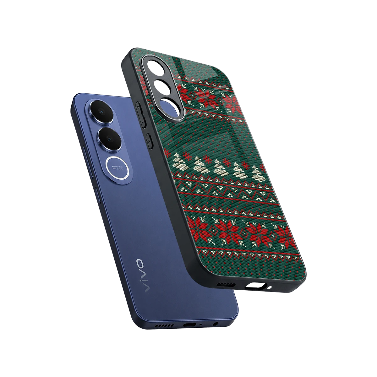 Cozy Cheer sleek vivo v70 fe cover with tempered glass back and TPU edges