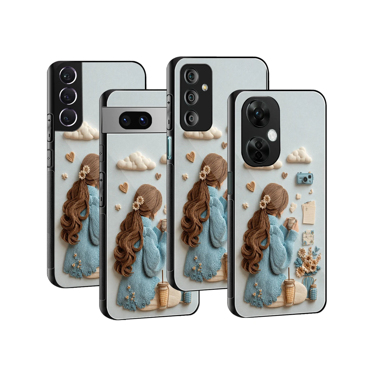 Stylish Glass Back Case for All Smartphones iPhone, Samsung, OnePlus, Pixel, Redmi, Oppo, Vivo, Motorola