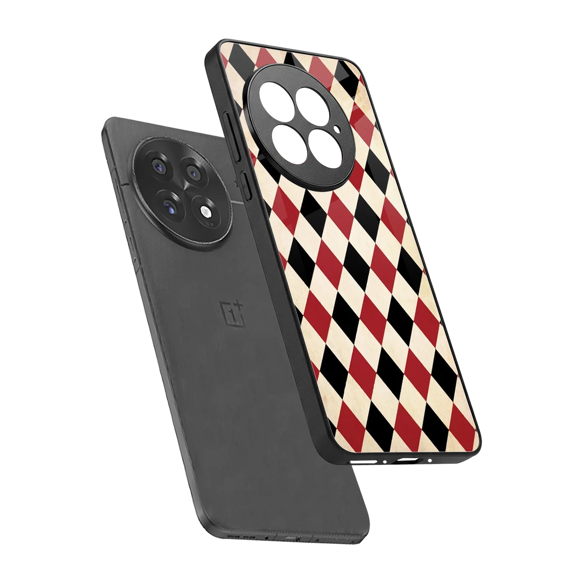 Crimson Edge sleek oneplus 13 cover with tempered glass back and TPU edges
