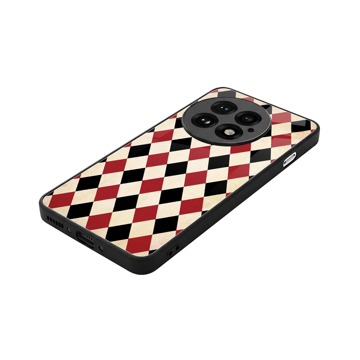 Crimson Edge stylish phone case for oneplus 13 | glossy glass and slim fit