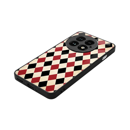 Crimson Edge stylish phone case for oneplus 13 | glossy glass and slim fit