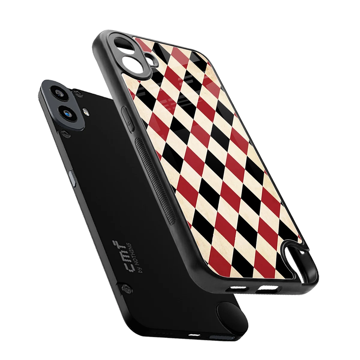 Crimson Edge sleek cmf nothing phone 1 cover with tempered glass back and TPU edges