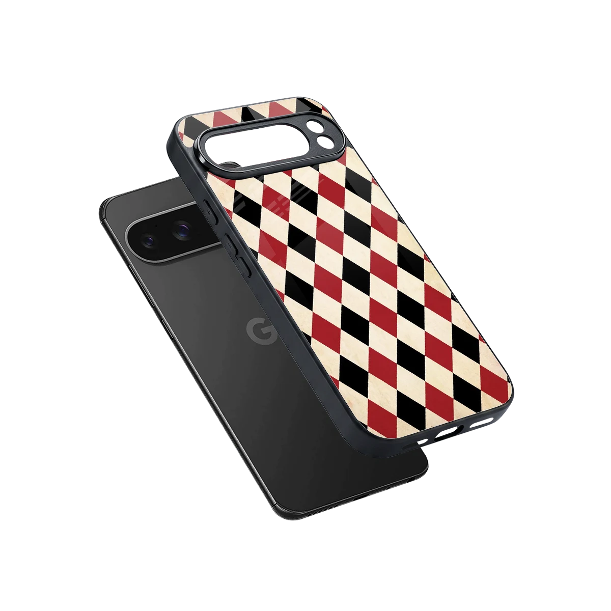Crimson Edge sleek google pixel 10 pro xl cover with tempered glass back and TPU edges