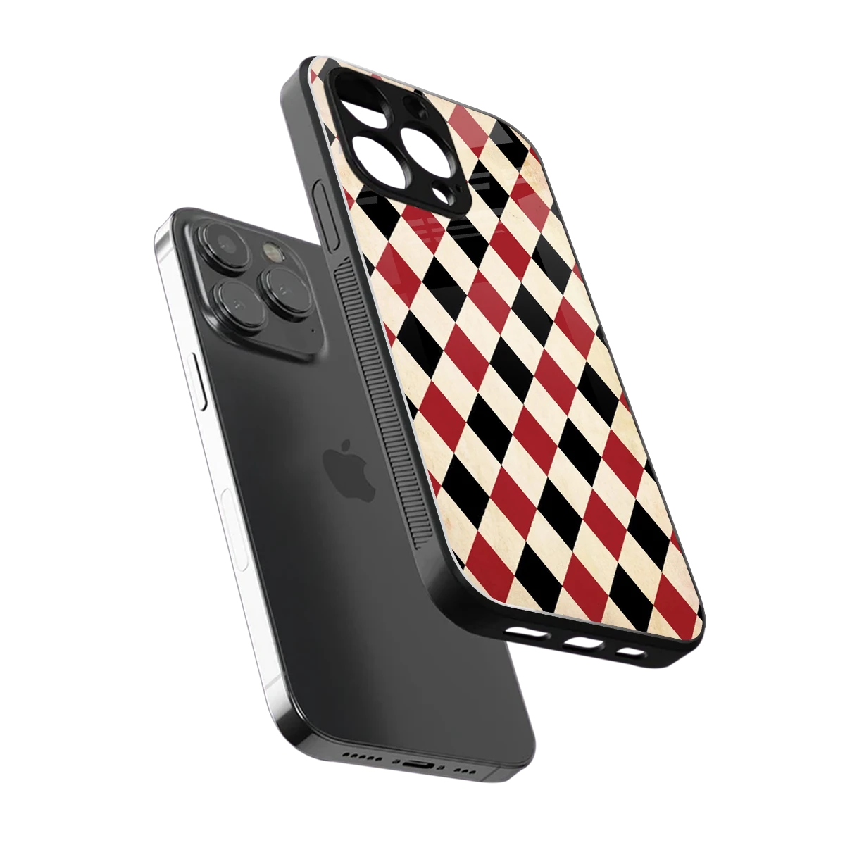 Crimson Edge sleek iphone 13 pro cover with tempered glass back and TPU edges