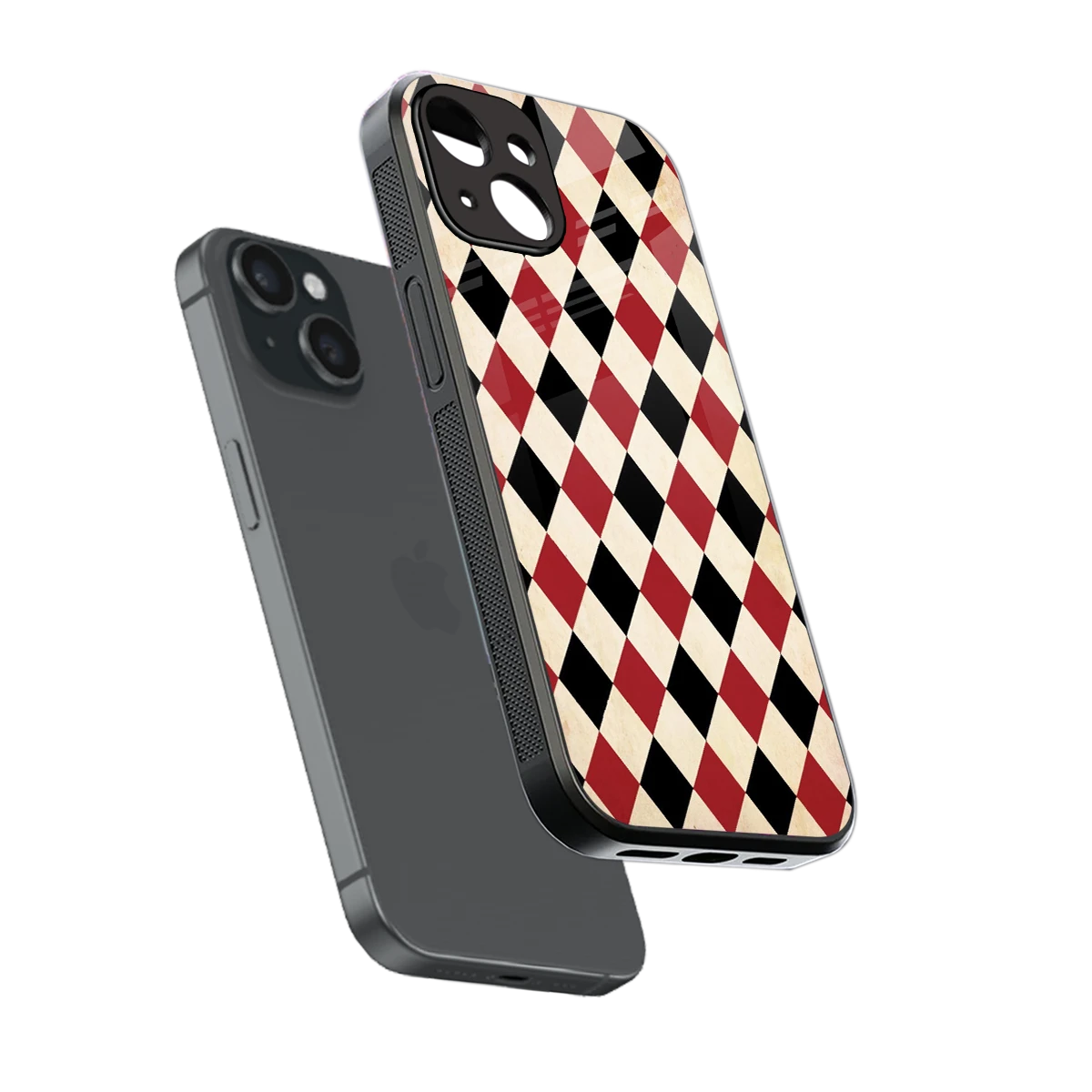 Crimson Edge sleek iphone 13 cover with tempered glass back and TPU edges