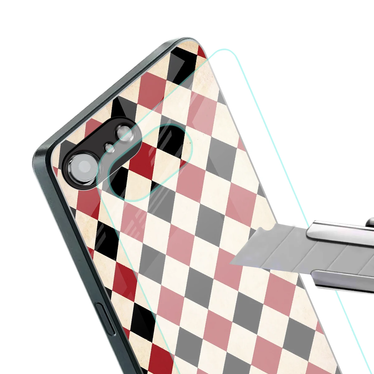 Crimson Edge stylish phone case for iphone 16e | glossy glass and slim fit