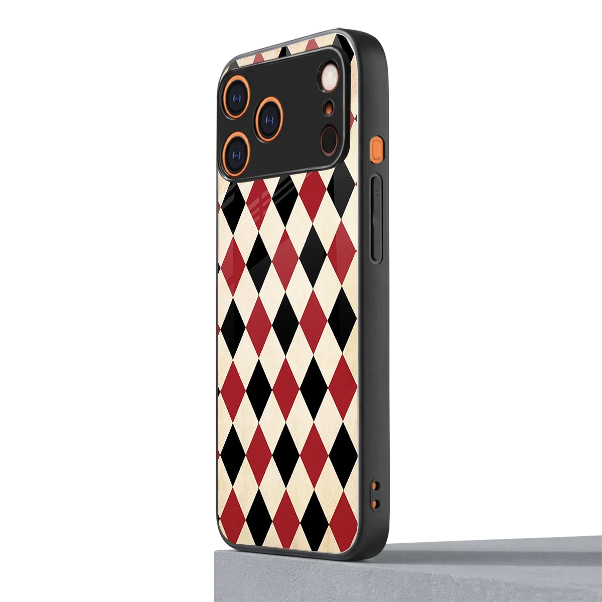 Crimson Edge iphone 17 pro max mobile cover | shockproof glass phone case
