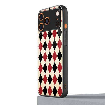 Crimson Edge iphone 17 pro max mobile cover | shockproof glass phone case