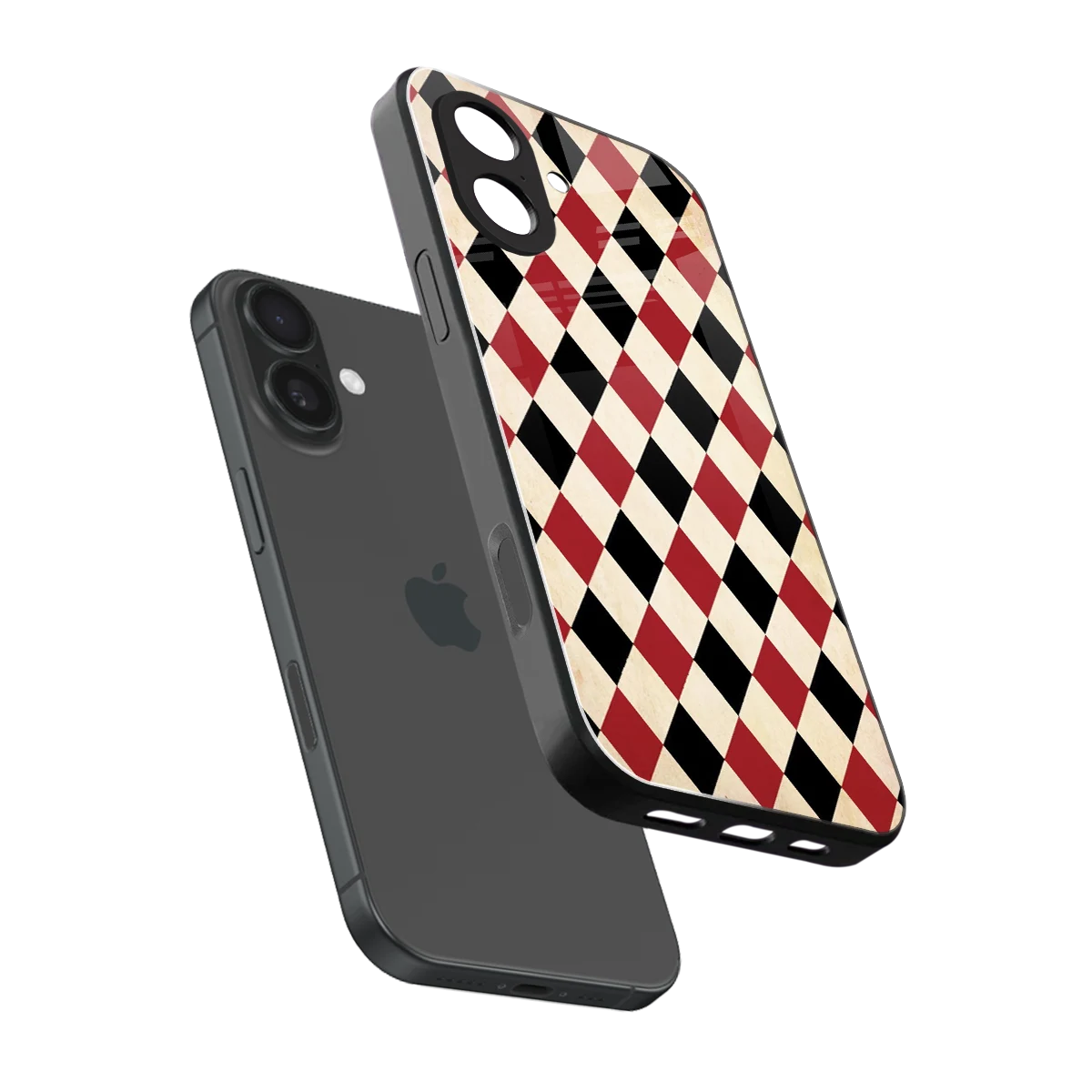 Crimson Edge sleek iphone 17 cover with tempered glass back and TPU edges