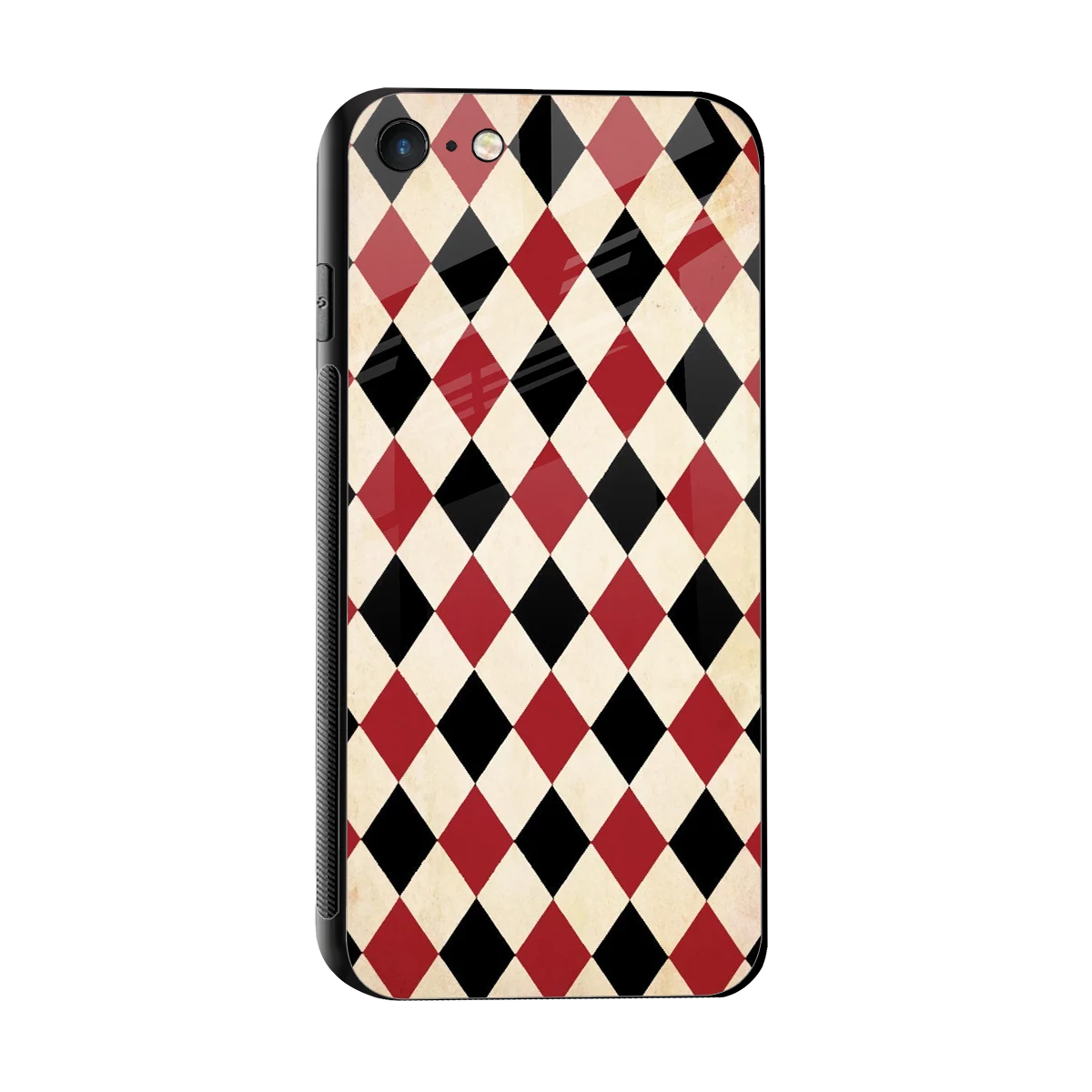 Crimson Edge sleek iphone 7 cover with tempered glass back and TPU edges