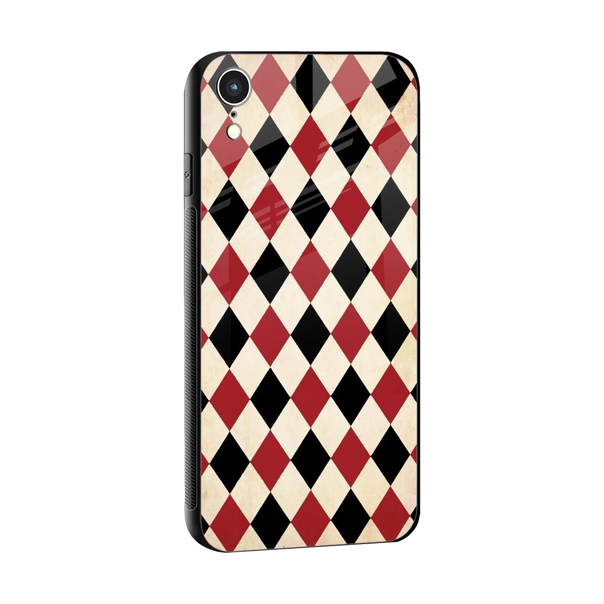 Crimson Edge sleek iphone xr cover with tempered glass back and TPU edges