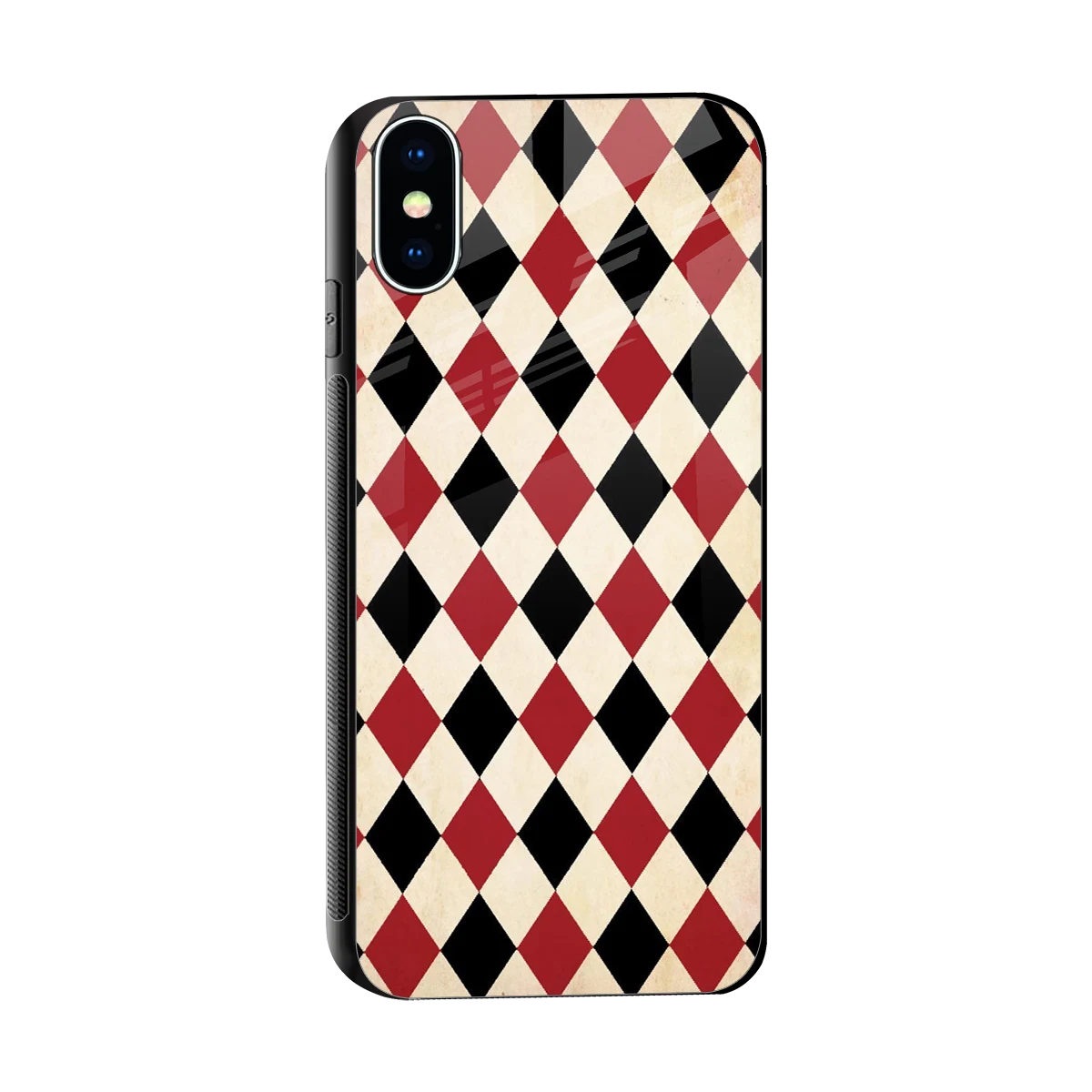 Crimson Edge sleek iphone xs cover with tempered glass back and TPU edges