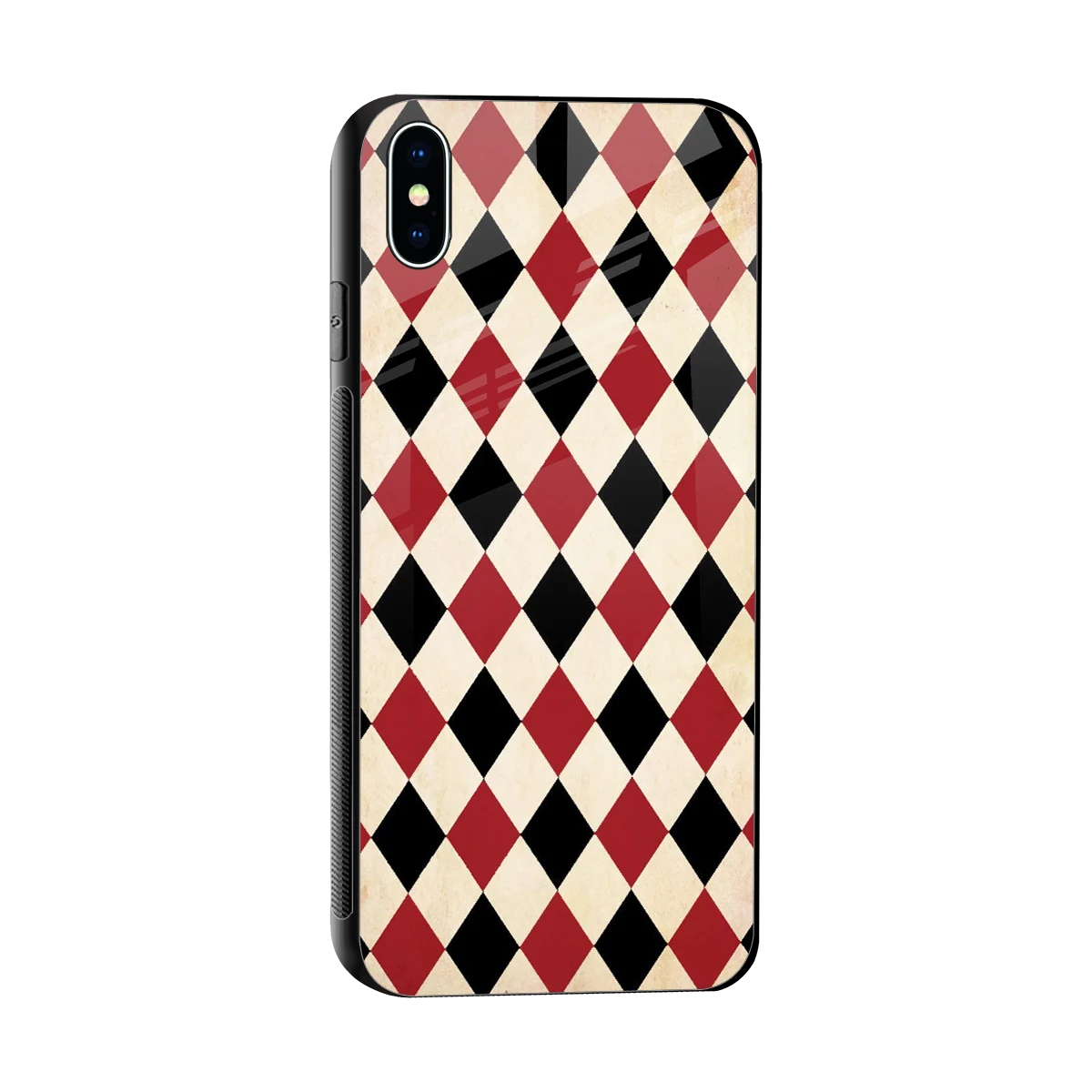 Crimson Edge sleek iphone xs max cover with tempered glass back and TPU edges