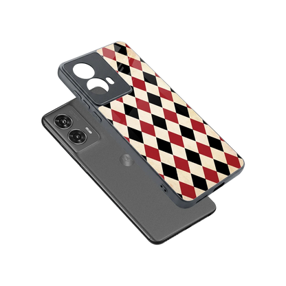 Crimson Edge sleek motorola edge 50 fusion cover with tempered glass back and TPU edges