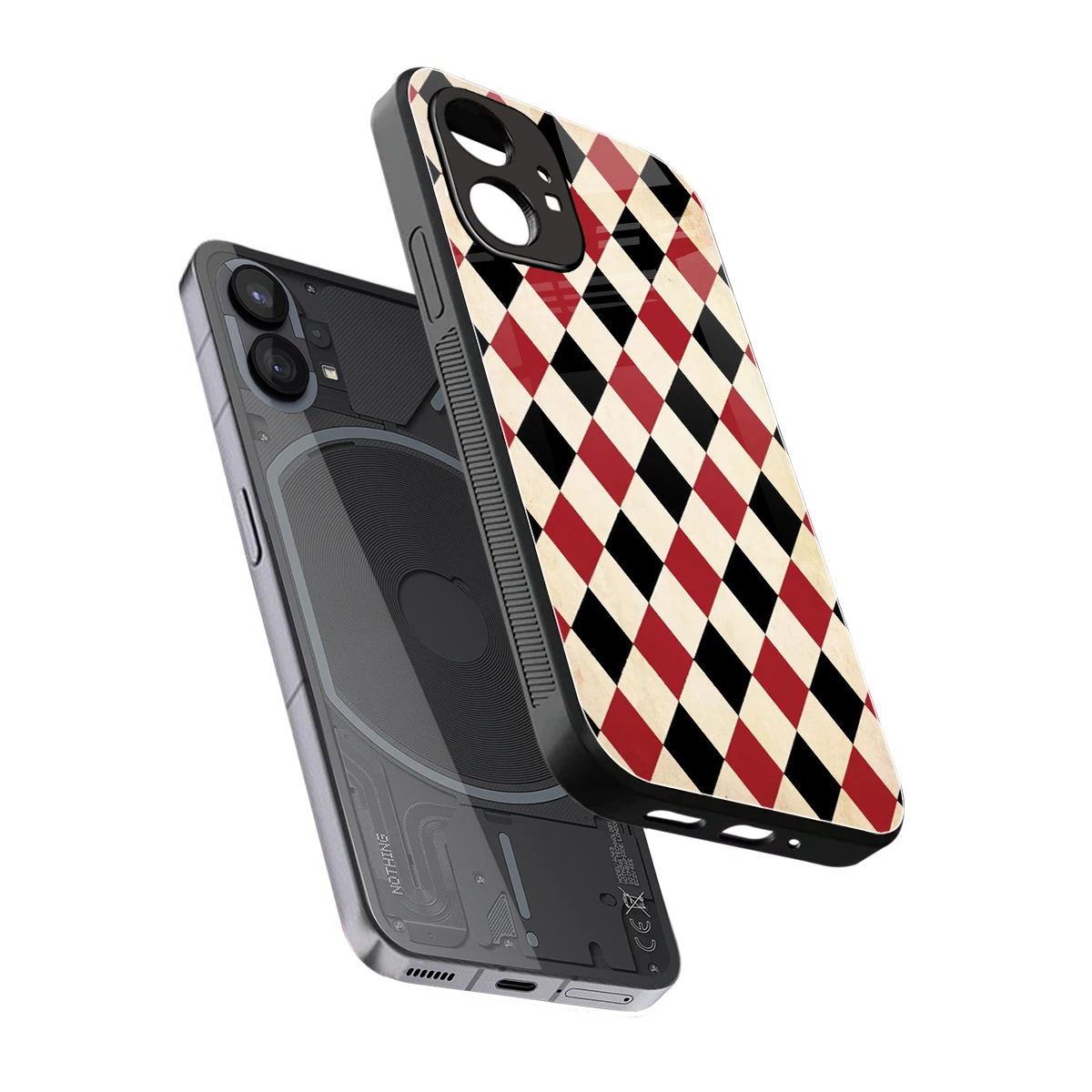 Crimson Edge sleek nothing phone 1 cover with tempered glass back and TPU edges