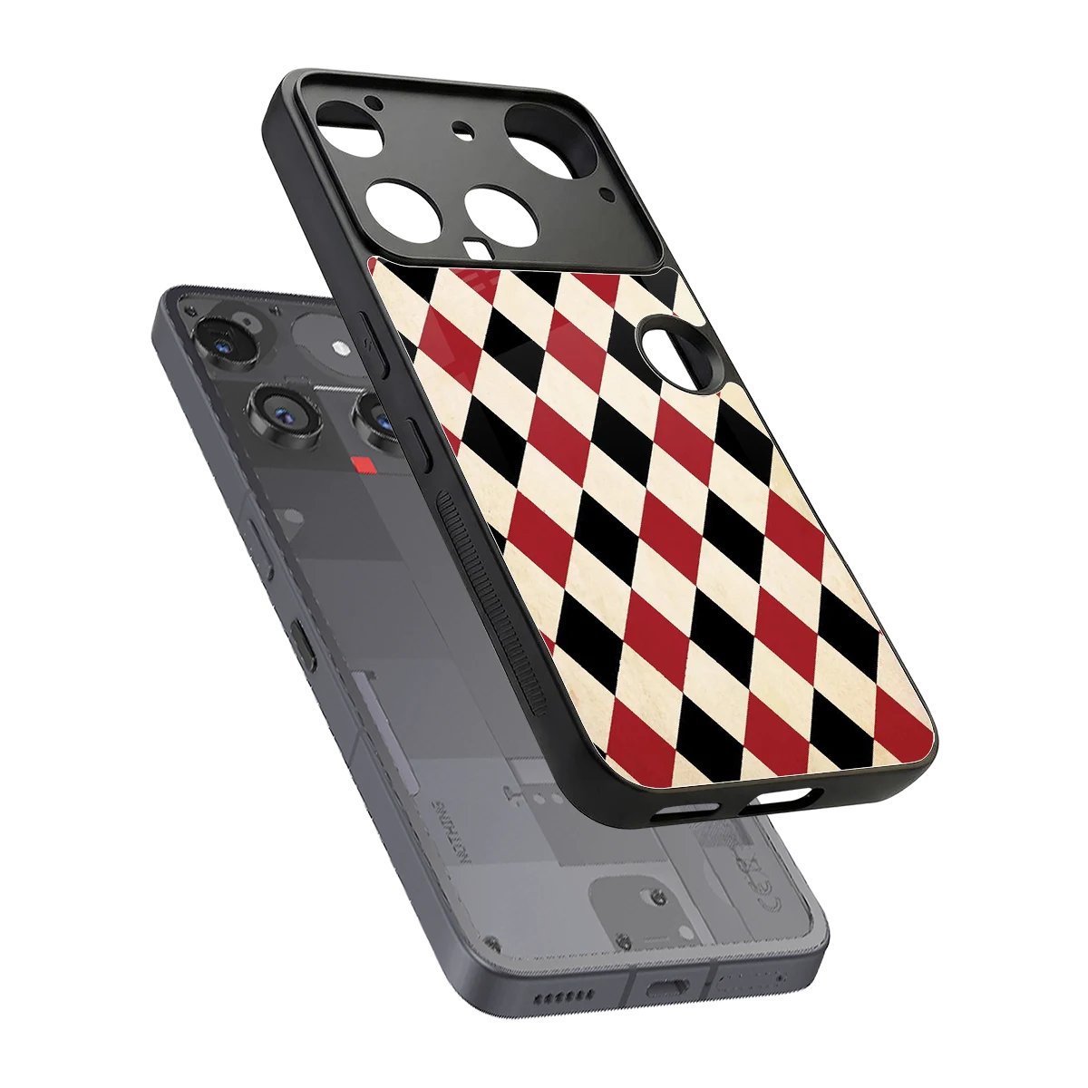 Crimson Edge sleek nothing phone 3 cover with tempered glass back and TPU edges