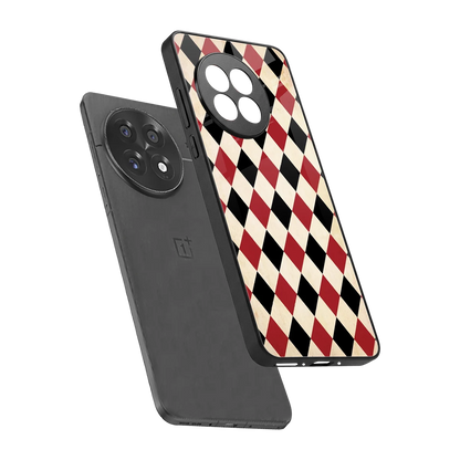 Crimson Edge sleek oneplus 13r cover with tempered glass back and TPU edges