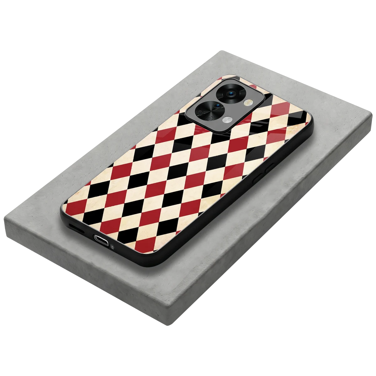 Crimson Edge stylish phone case for oneplus nord 2t | glossy glass and slim fit
